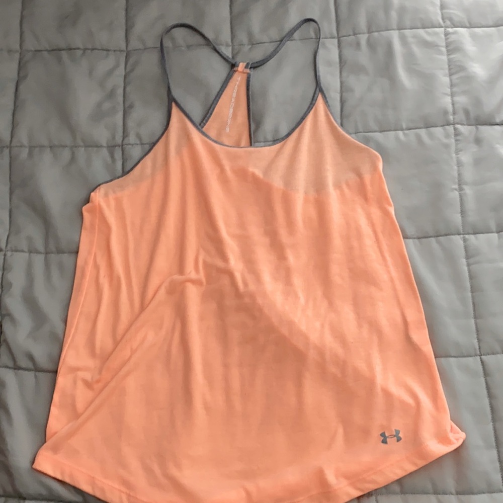 peach under armour workout tank